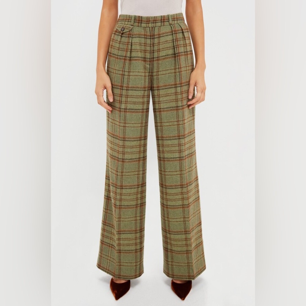 Tuckernuck Green Plaid Wide-Leg Pants